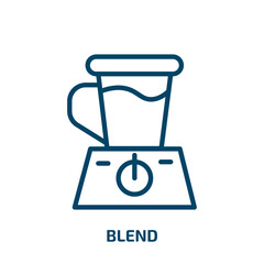 Poster - blend icon from food collection. Thin linear blend, equipment, blender outline icon isolated on white background. Line vector blend sign, symbol for web and mobile