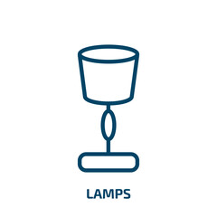Poster - lamps icon from furniture & household collection. Thin linear lamps, lamp, simple outline icon isolated on white background. Line vector lamps sign, symbol for web and mobile
