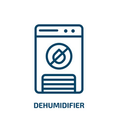 Wall Mural - dehumidifier icon from furniture & household collection. Thin linear dehumidifier, fan, heater outline icon isolated on white background. Line vector dehumidifier sign, symbol for web and mobile