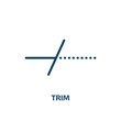 trim icon from geometry collection. Thin linear trim, simple, equipment outline icon isolated on white background. Line vector trim sign, symbol for web and mobile