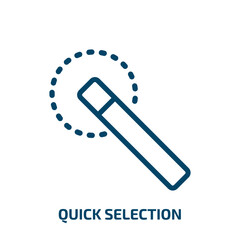 Poster - quick selection icon from geometry collection. Thin linear quick selection, select, correct outline icon isolated on white background. Line vector quick selection sign, symbol for web and mobile