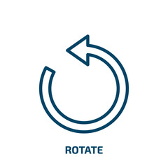 Poster - rotate icon from geometry collection. Thin linear rotate, arrow, interface outline icon isolated on white background. Line vector rotate sign, symbol for web and mobile