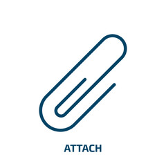 Poster - attach icon from geometry collection. Thin linear attach, mail, letter outline icon isolated on white background. Line vector attach sign, symbol for web and mobile