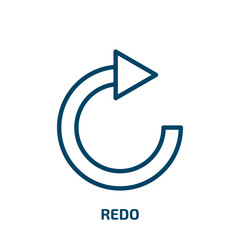 Poster - redo icon from geometry collection. Thin linear redo, undo, refresh outline icon isolated on white background. Line vector redo sign, symbol for web and mobile