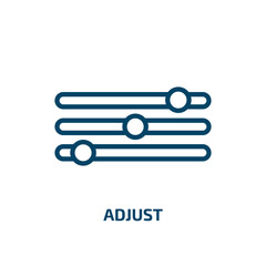 Poster - adjust icon from geometry collection. Thin linear adjust, internet, business outline icon isolated on white background. Line vector adjust sign, symbol for web and mobile