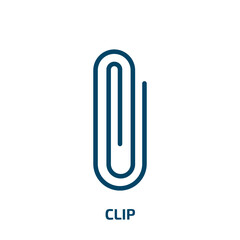 Poster - clip icon from geometry collection. Thin linear clip, business, button outline icon isolated on white background. Line vector clip sign, symbol for web and mobile