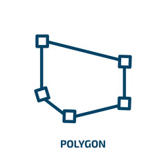 Poster - polygon icon from geometric figure collection. Thin linear polygon, technology, geometric outline icon isolated on white background. Line vector polygon sign, symbol for web and mobile