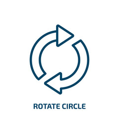 Poster - rotate circle icon from shapes collection. Thin linear rotate circle, circle, rotation outline icon isolated on white background. Line vector rotate circle sign, symbol for web and mobile
