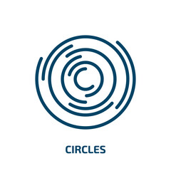 Poster - circles icon from shapes collection. Thin linear circles, circle, business outline icon isolated on white background. Line vector circles sign, symbol for web and mobile