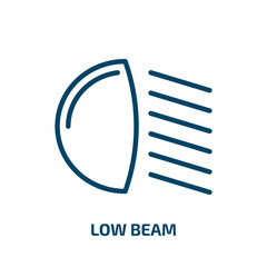 Poster - low beam icon from shapes collection. Thin linear low beam, light, beam outline icon isolated on white background. Line vector low beam sign, symbol for web and mobile