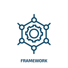 Poster - framework icon from shapes collection. Thin linear framework, internet, empty outline icon isolated on white background. Line vector framework sign, symbol for web and mobile