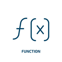Poster - function symbol icon from shapes collection. Thin linear function symbol, function, business outline icon isolated on white background. Line vector function symbol sign, symbol for web and mobile