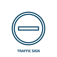 Poster - traffic sign icon from signs collection. Thin linear traffic sign, road, street outline icon isolated on white background. Line vector traffic sign sign, symbol for web and mobile