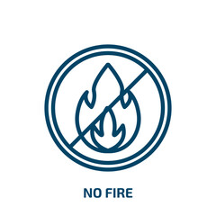 Poster - no fire icon from signs collection. Thin linear no fire, fire, warning outline icon isolated on white background. Line vector no fire sign, symbol for web and mobile