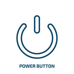 Poster - power button icon from signs collection. Thin linear power button, button, power outline icon isolated on white background. Line vector power button sign, symbol for web and mobile