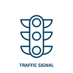 Poster - traffic signal icon from signs collection. Thin linear traffic signal, traffic, danger outline icon isolated on white background. Line vector traffic signal sign, symbol for web and mobile