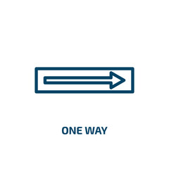 Poster - one way icon from signs collection. Thin linear one way, one, way outline icon isolated on white background. Line vector one way sign, symbol for web and mobile