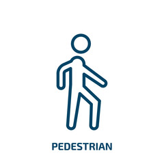 Poster - pedestrian icon from signs collection. Thin linear pedestrian, safety, man outline icon isolated on white background. Line vector pedestrian sign, symbol for web and mobile