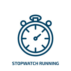 Poster - stopwatch running icon from technology collection. Thin linear stopwatch running, stopwatch, running outline icon isolated on white background. Line vector stopwatch running sign, symbol for web and