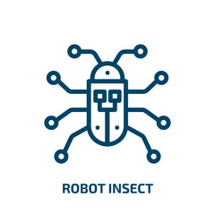 Poster - robot insect icon from technology collection. Thin linear robot insect, insect, robot outline icon isolated on white background. Line vector robot insect sign, symbol for web and mobile