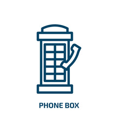 Poster - phone box icon from technology collection. Thin linear phone box, box, phone outline icon isolated on white background. Line vector phone box sign, symbol for web and mobile