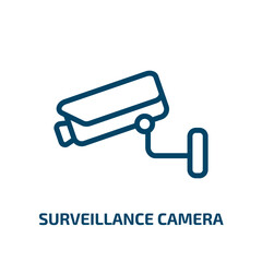 Poster - surveillance camera icon from technology collection. Thin linear surveillance camera, safety, guard outline icon isolated on white background. Line vector surveillance camera sign, symbol for web and
