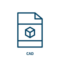 Poster - cad icon from technology collection. Thin linear cad, engineering, computer outline icon isolated on white background. Line vector cad sign, symbol for web and mobile
