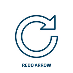 Poster - redo arrow icon from user interface collection. Thin linear redo arrow, arrow, redo outline icon isolated on white background. Line vector redo arrow sign, symbol for web and mobile
