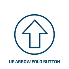 Poster - up arrow fold button icon from user interface collection. Thin linear up arrow fold button, arrow, up outline icon isolated on white background. Line vector up arrow fold button sign, symbol for web