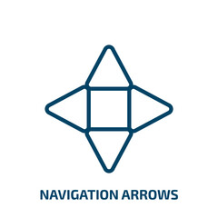 Poster - navigation arrows icon from user interface collection. Thin linear navigation arrows, arrow, navigation outline icon isolated on white background. Line vector navigation arrows sign, symbol for web