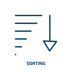 Poster - sorting icon from user interface collection. Thin linear sorting, pollution, garbage outline icon isolated on white background. Line vector sorting sign, symbol for web and mobile