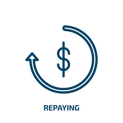 Poster - repaying icon from user interface collection. Thin linear repaying, business, arrow outline icon isolated on white background. Line vector repaying sign, symbol for web and mobile