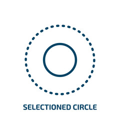 Poster - selectioned circle icon from user interface collection. Thin linear selectioned circle, select, check outline icon isolated on white background. Line vector selectioned circle sign, symbol for web and