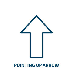 Poster - pointing up arrow icon from user interface collection. Thin linear pointing up arrow, arrow, up outline icon isolated on white background. Line vector pointing up arrow sign, symbol for web and mobile