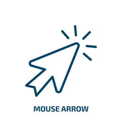 Poster - mouse arrow icon from user interface collection. Thin linear mouse arrow, arrow, mouse outline icon isolated on white background. Line vector mouse arrow sign, symbol for web and mobile