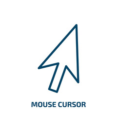Poster - mouse cursor icon from user interface collection. Thin linear mouse cursor, arrow, mouse outline icon isolated on white background. Line vector mouse cursor sign, symbol for web and mobile