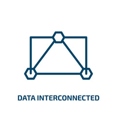 Poster - data interconnected icon from user interface collection. Thin linear data interconnected, data, technology outline icon isolated on white background. Line vector data interconnected sign, symbol for