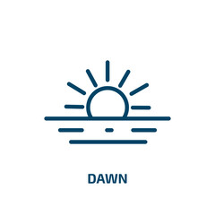 Poster - dawn icon from weather collection. Thin linear dawn, morning, light outline icon isolated on white background. Line vector dawn sign, symbol for web and mobile