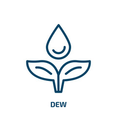 Poster - dew icon from weather collection. Thin linear dew, nature, rain outline icon isolated on white background. Line vector dew sign, symbol for web and mobile