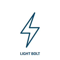 Poster - light bolt icon from weather collection. Thin linear light bolt, thunder, danger outline icon isolated on white background. Line vector light bolt sign, symbol for web and mobile