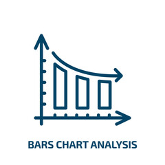 Poster - bars chart analysis icon from business and analytics collection. Thin linear bars chart analysis, data, analysis outline icon isolated on white background. Line vector bars chart analysis sign, symbol