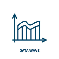 Poster - data wave icon from business and analytics collection. Thin linear data wave, data, wave outline icon isolated on white background. Line vector data wave sign, symbol for web and mobile