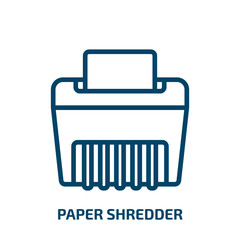 Poster - paper shredder icon from business and analytics collection. Thin linear paper shredder, shredder, office outline icon isolated on white background. Line vector paper shredder sign, symbol for web and