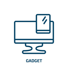 Poster - gadget icon from business and analytics collection. Thin linear gadget, smartphone, screen outline icon isolated on white background. Line vector gadget sign, symbol for web and mobile