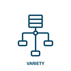 Poster - variety icon from business and analytics collection. Thin linear variety, business, group outline icon isolated on white background. Line vector variety sign, symbol for web and mobile