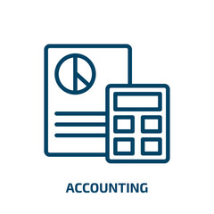 Poster - accounting icon from business and analytics collection. Thin linear accounting, business, finance outline icon isolated on white background. Line vector accounting sign, symbol for web and mobile