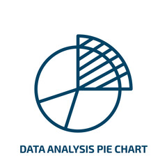 Poster - data analysis pie chart icon from business and analytics collection. Thin linear data analysis pie chart, data, pie outline icon isolated on white background. Line vector data analysis pie chart sign,