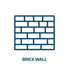 Poster - brick wall icon from construction tools collection. Thin linear brick wall, construction, brick outline icon isolated on white background. Line vector brick wall sign, symbol for web and mobile