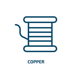 Poster - copper icon from construction and tools collection. Thin linear copper, steel, gold outline icon isolated on white background. Line vector copper sign, symbol for web and mobile