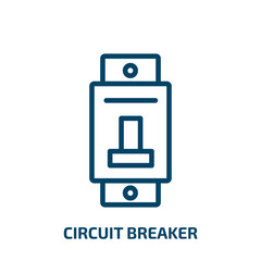 Poster - circuit breaker icon from construction tools collection. Thin linear circuit breaker, breaker, equipment outline icon isolated on white background. Line vector circuit breaker sign, symbol for web and